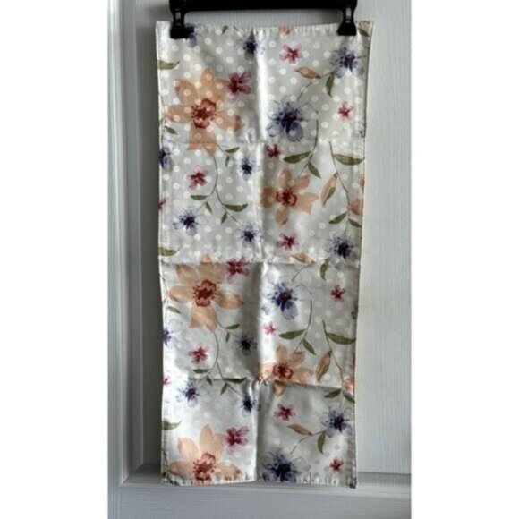 Table Runner Decorative Tablecloth Home Decor Cotton Floral / Cream Double Sided - Picture 1 of 6